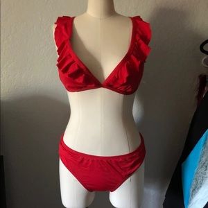 SOLD Red Ruffle Bikini